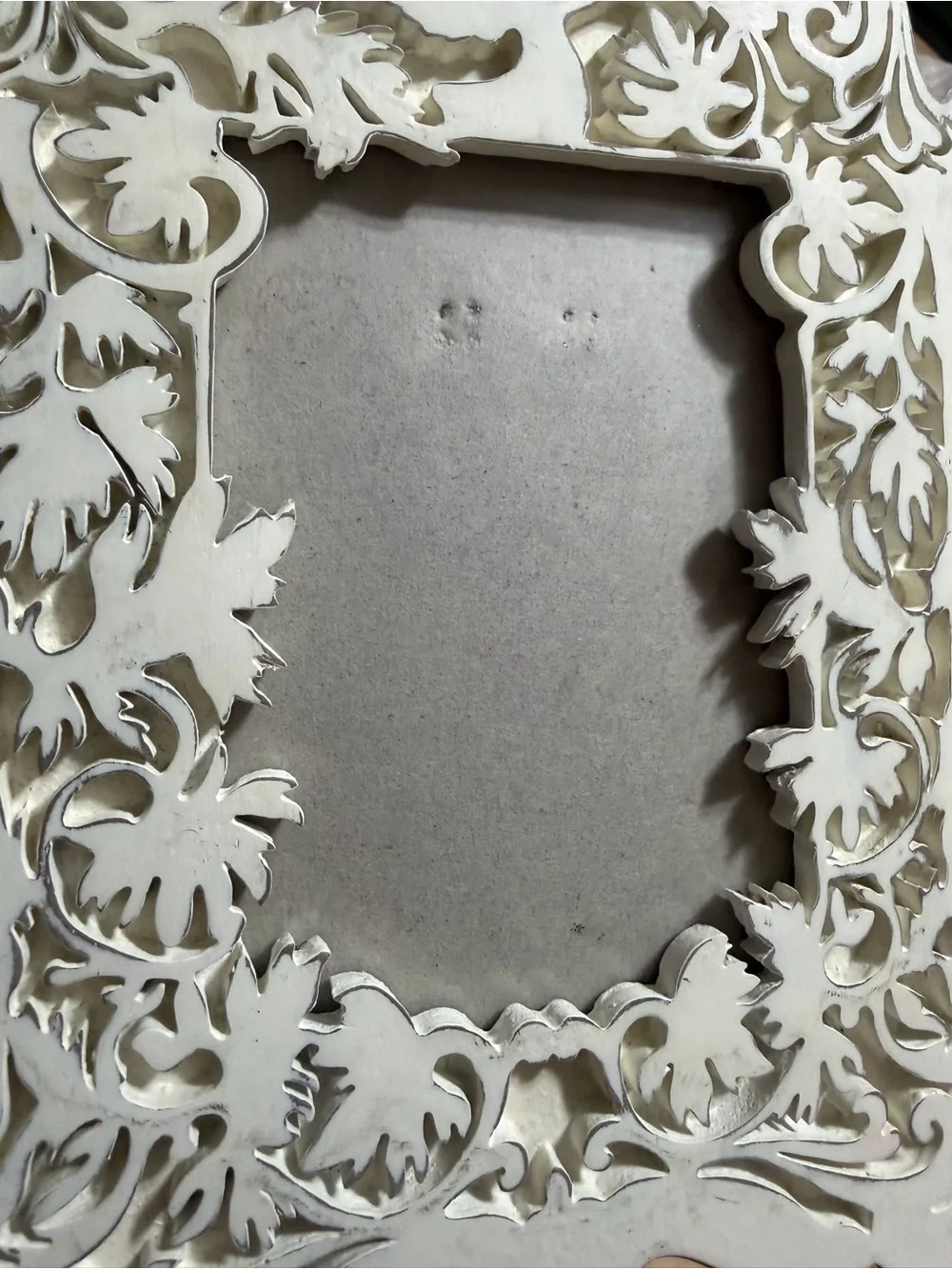 Vtg 2001 Alice Strom Coyne's & Co White Filigree Picture Frame Cottagecore